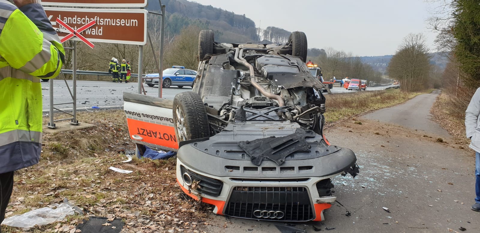 Geborgenes Unfallfahrzeug